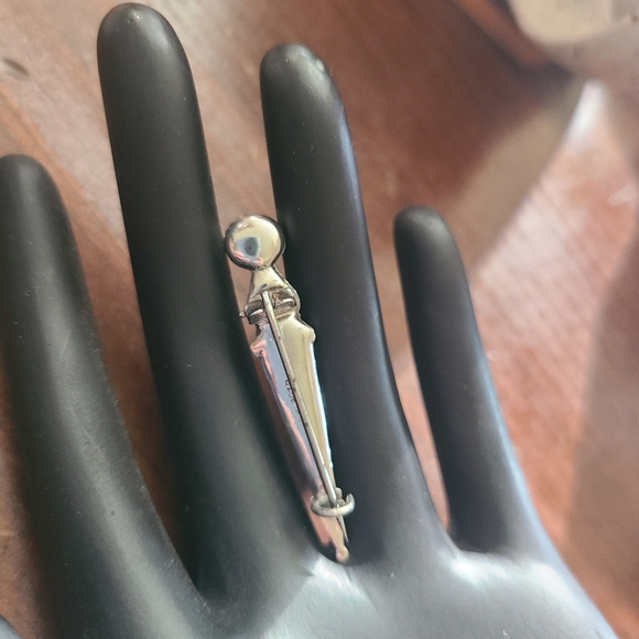 Antique Victorian Scottish Amathyst/ Agate Sterling Silver Dirk Kilt Brooch Pin - Picture 7 of 8